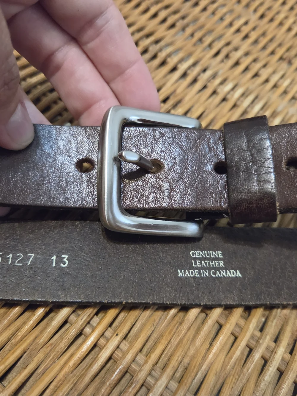 Classic Brown Genuine Leather Wall Strap Decor - Small